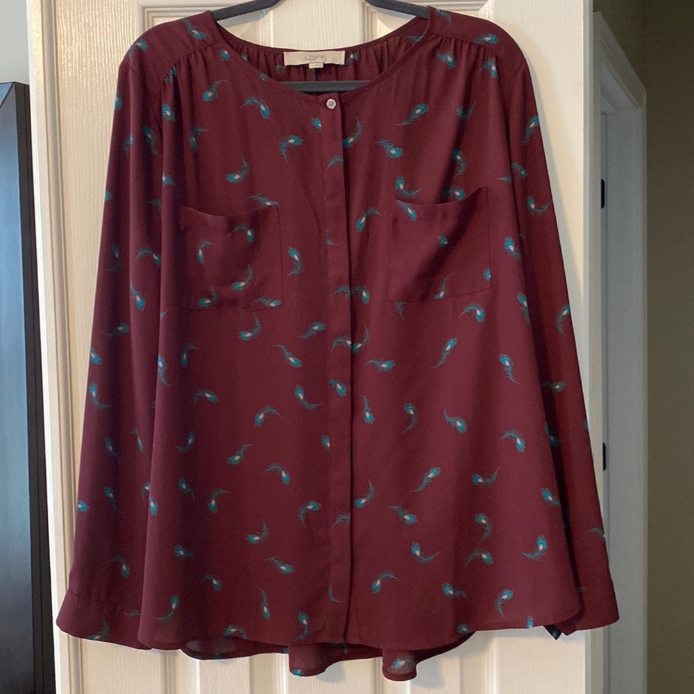 Loft maroon blouse